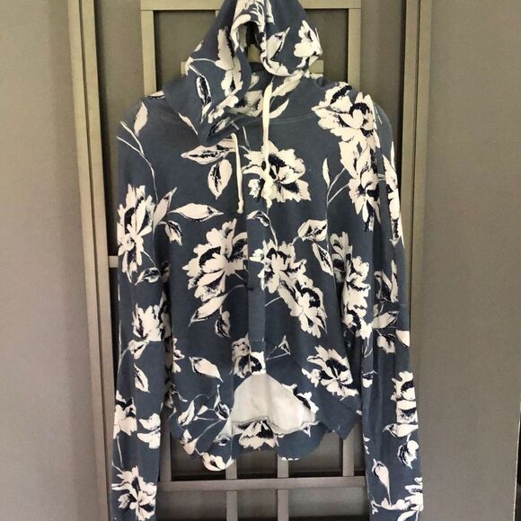 Abercrombie & Fitch Super soft flower hoodie beach y Hawaiian style size L cropp - Picture 1 of 4